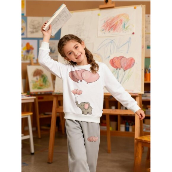 Girls Clothes Sweatshirt Casual Outfit for Girl Leggings 2 Piece Fall Pants Set - Picture 3 of 5
